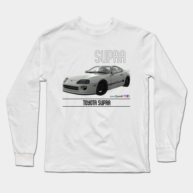 Supra Drift Silver Long Sleeve T-Shirt by PjesusArt